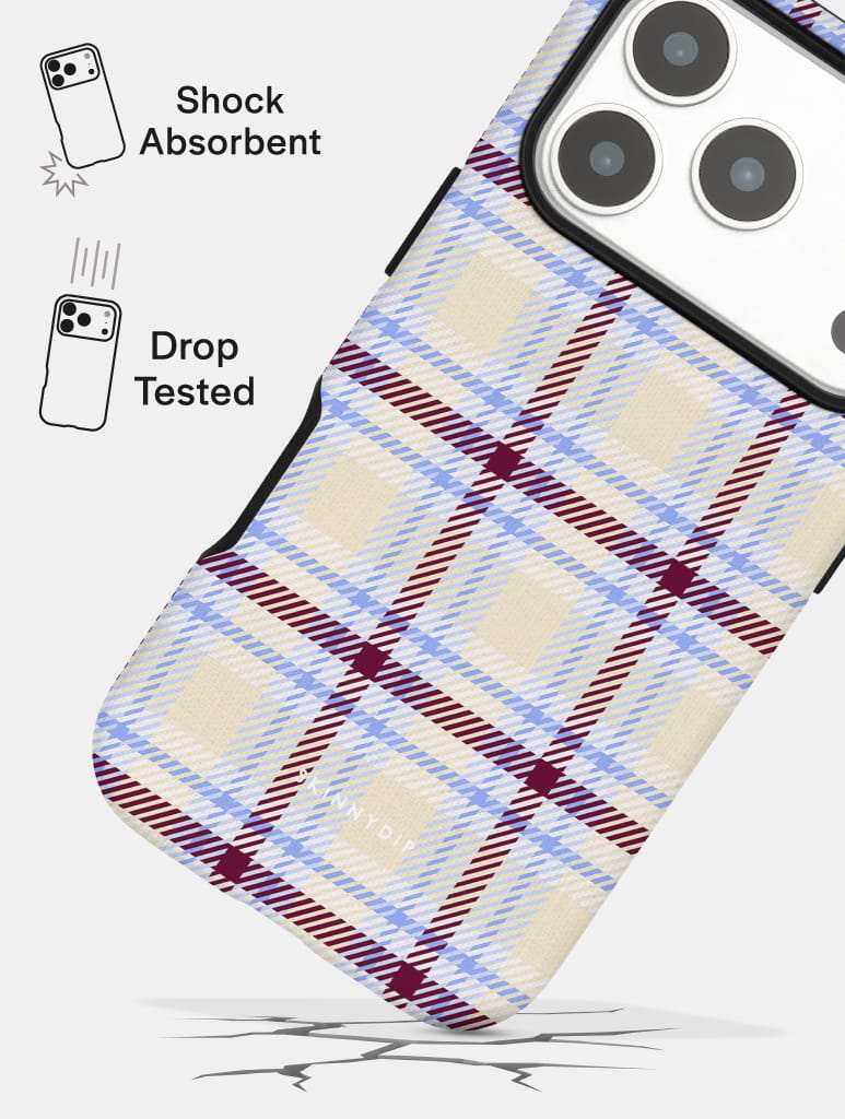 Butter, Blue and Brown Tartan Ultra Protective iPhone Case Phone Cases Skinnydip London