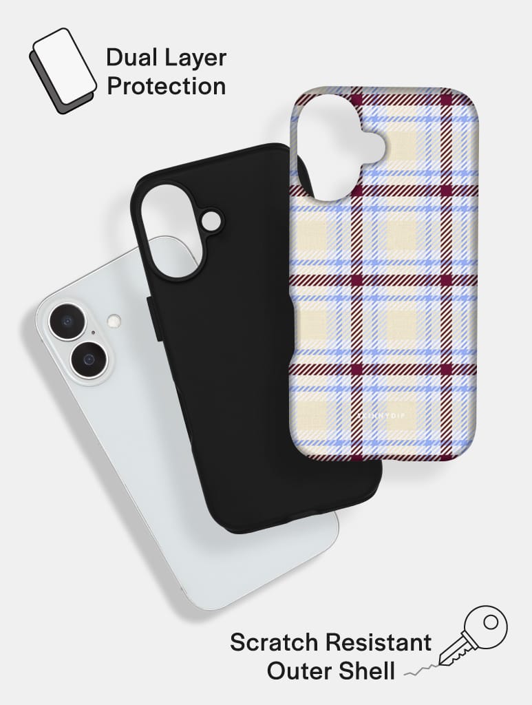 Butter, Blue and Brown Tartan Ultra Protective iPhone Case Phone Cases Skinnydip London