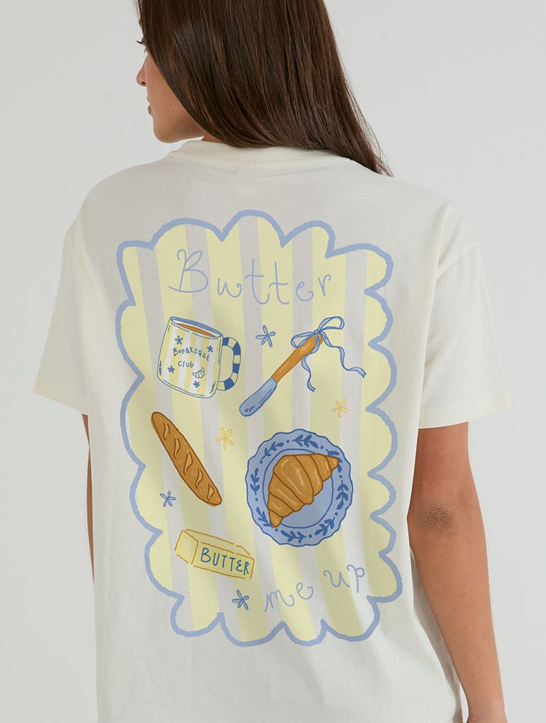Butter Me Up T-Shirt In White Tops & T-Shirts Skinnydip London