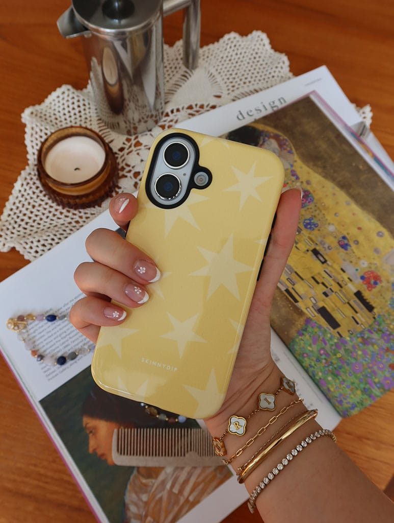 Butter Yellow Ditsy Stars Ultra Protective iPhone Case Phone Cases Skinnydip London