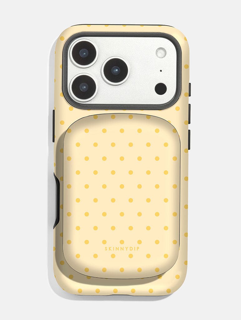 Butter Yellow Mini Dots Portable Magsafe Charger Portable Chargers Skinnydip London