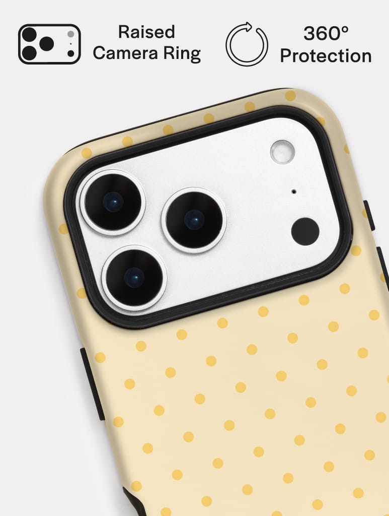 Butter Yellow Mini Dots Ultra Protective iPhone Case Phone Cases Skinnydip London