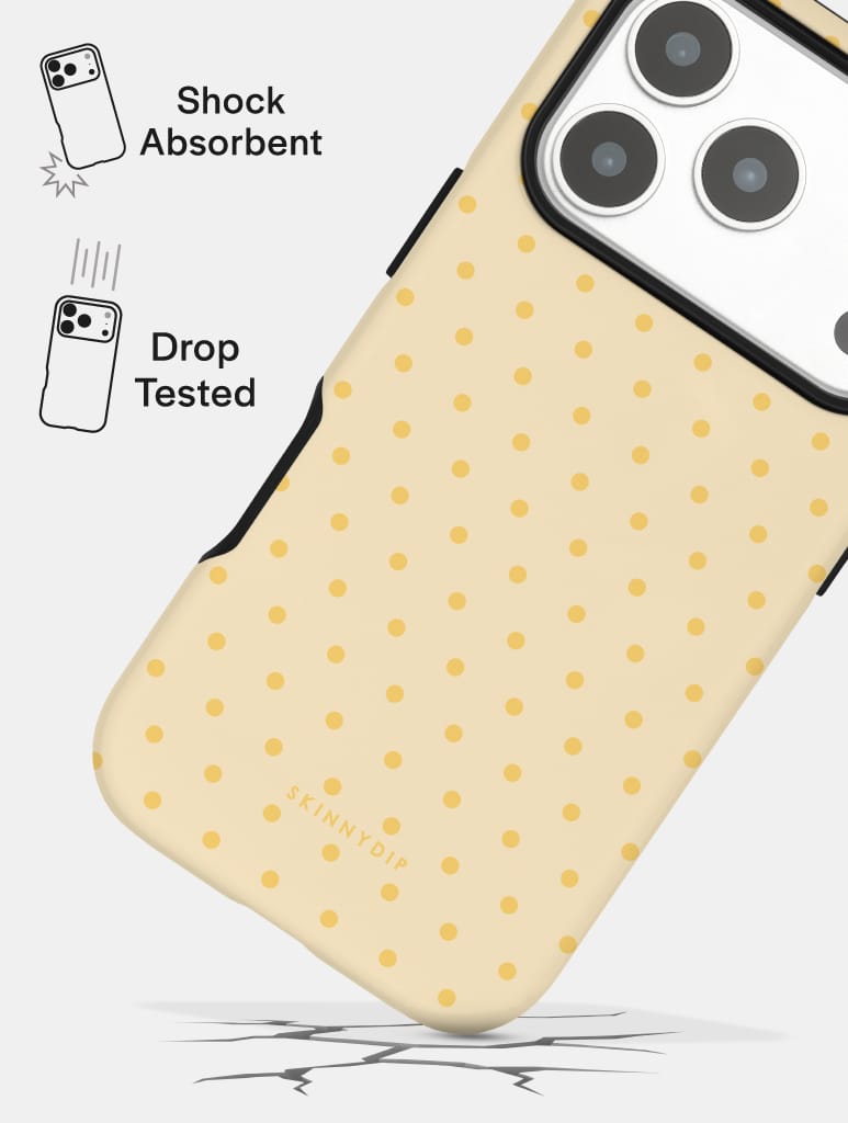 Butter Yellow Mini Dots Ultra Protective iPhone Case Phone Cases Skinnydip London