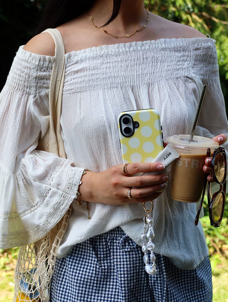 Butter Yellow Polka Dots Ultra Protective iPhone Case Phone Cases Skinnydip London