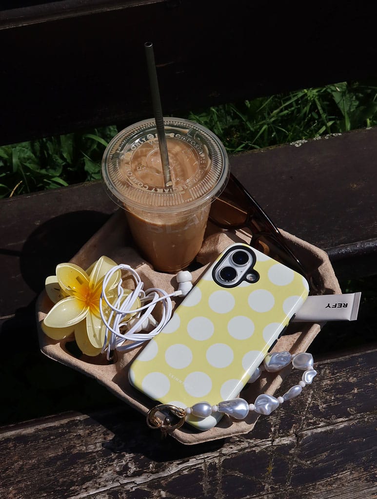 Butter Yellow Polka Dots Ultra Protective iPhone Case Phone Cases Skinnydip London