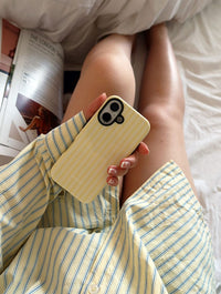 Butter Yellow Stripe Ultra Protective Case iPhone Case Phone Cases Skinnydip London