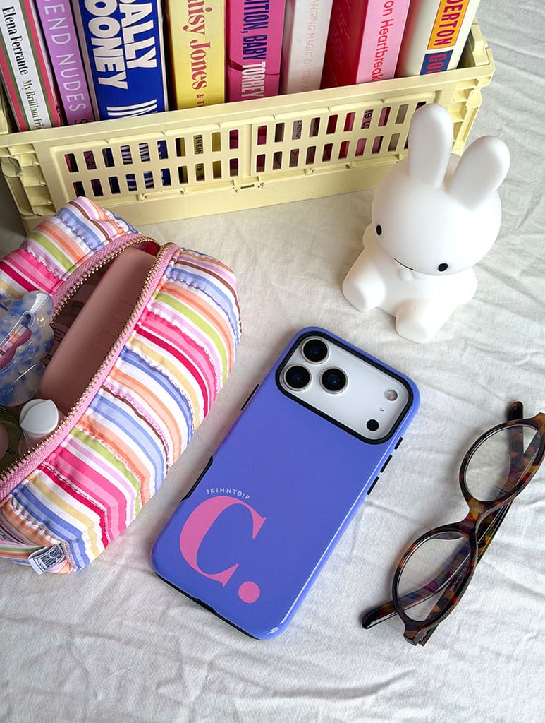 'C' Initial Blue Ultra Protective iPhone Case Phone Cases Skinnydip London