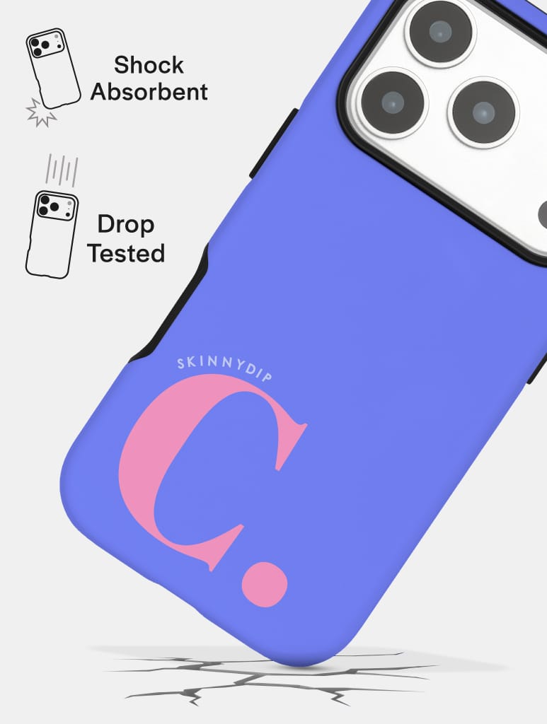 'C' Initial Blue Ultra Protective iPhone Case Phone Cases Skinnydip London