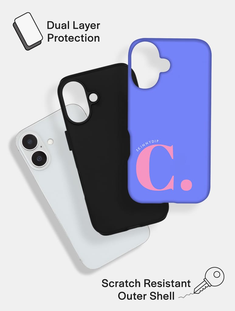 'C' Initial Blue Ultra Protective iPhone Case Phone Cases Skinnydip London