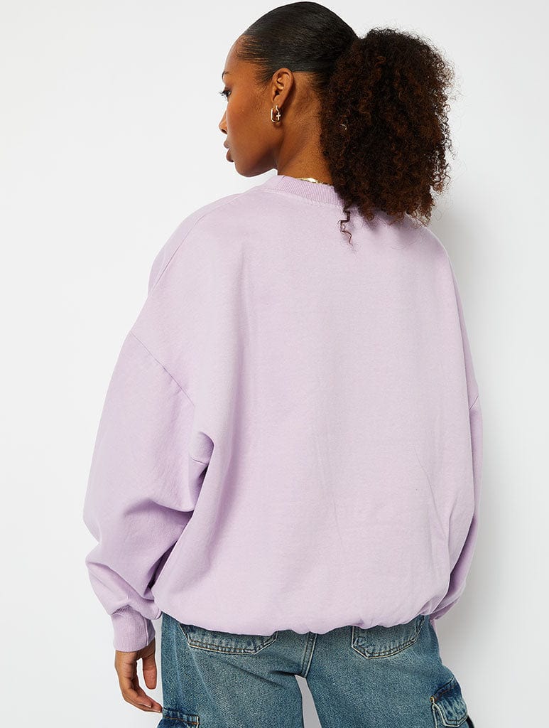 In Your Dreams Lilac Oversized Sweatshirt | Graphic Slogan Sweatshirts |  Skinnydip London