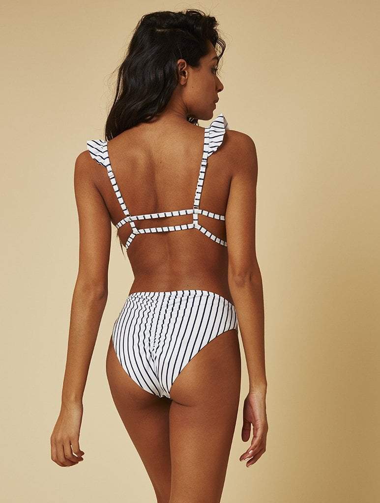 Cannes Navy Stripe Bikini Bottoms Swimsuits Swim Society