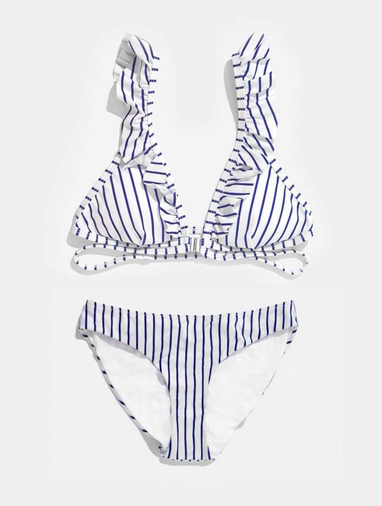 Cannes Navy Stripe Bikini Bottoms Swimsuits Swim Society