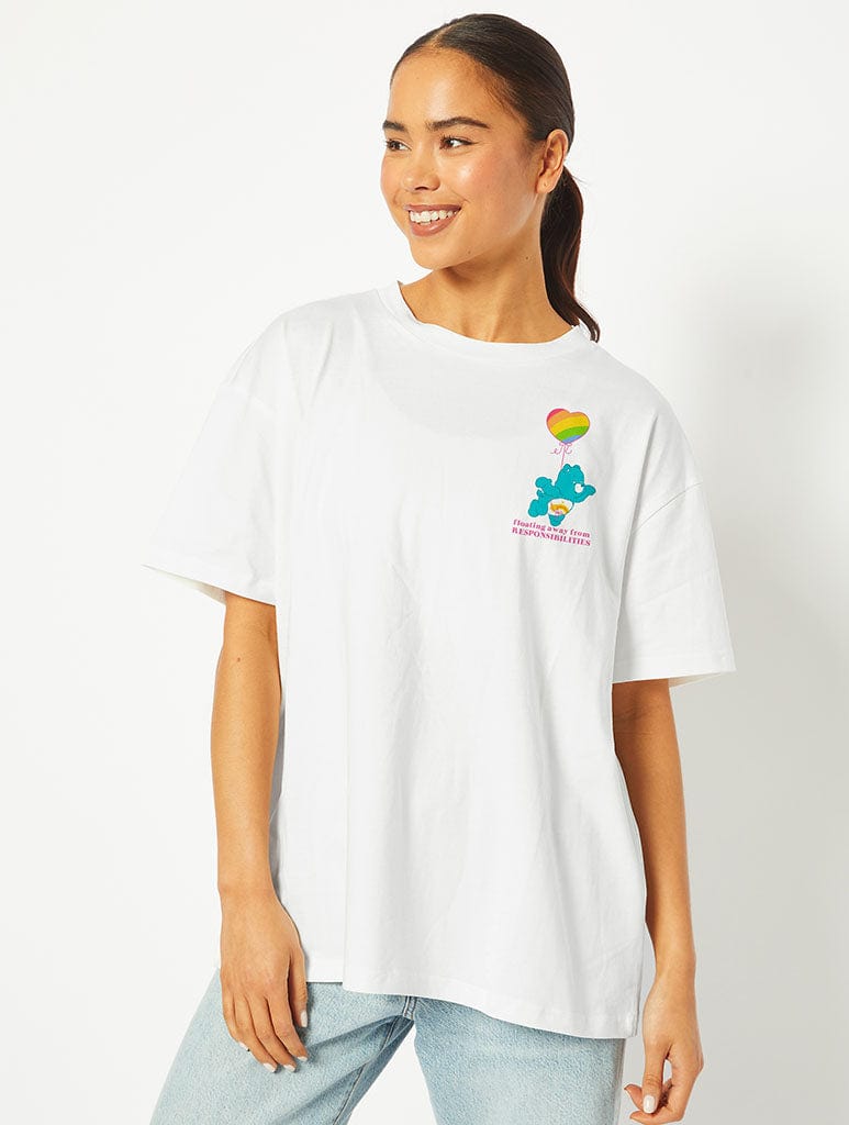 Care Bears Floating Away T-Shirt in White Tops & T-Shirts Skinnydip London