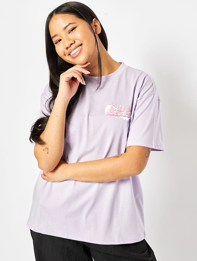 Care Bears Varsity T-Shirt in Lilac Tops & T-Shirts Skinnydip London
