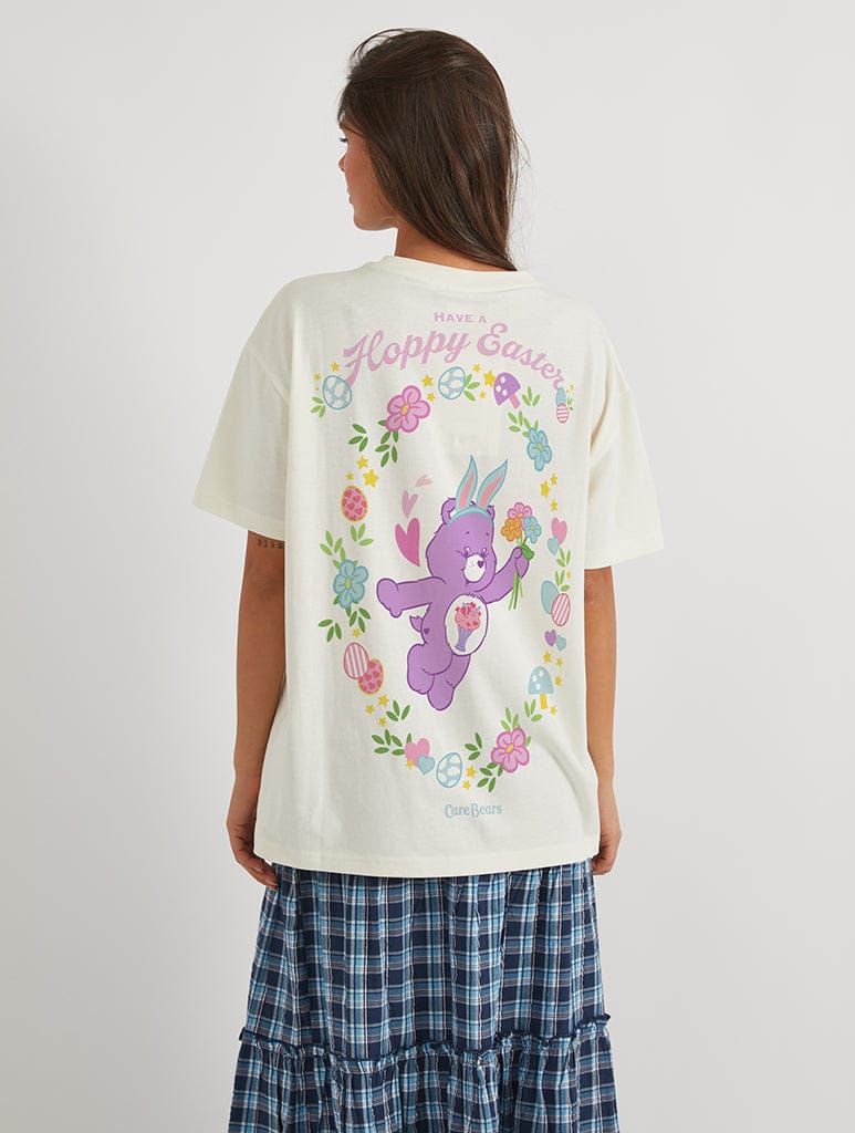 Care Bears x Skinnydip Share Bear Have a Hoppy Easter T-Shirt In White Tops & T-Shirts Skinnydip London