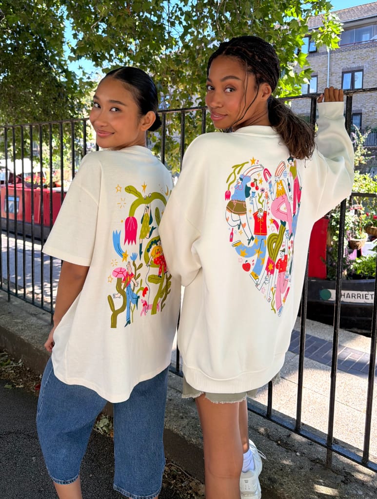 Catarina Morais x Skinnydip Sweatshirt In White Hoodies & Sweatshirts Skinnydip London