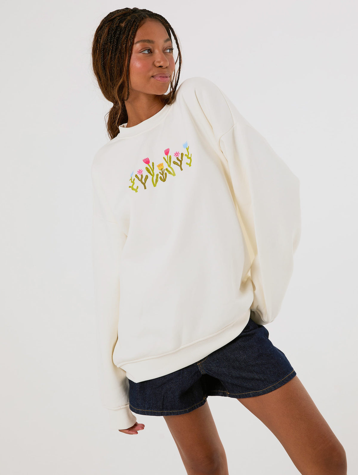 Catarina Morais x Skinnydip Sweatshirt In White Hoodies & Sweatshirts Skinnydip London