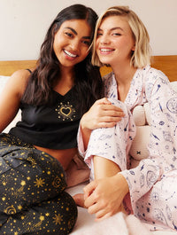 Celestial Cami & Trouser Pyjama Set in Black Lingerie & Nightwear Skinnydip London