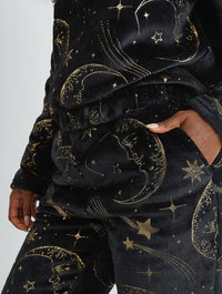 Celestial Gold Twosie Fleece Pyjama Set Lingerie & Nightwear Skinnydip London