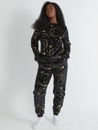 Celestial Gold Twosie Fleece Pyjama Set Lingerie & Nightwear Skinnydip London