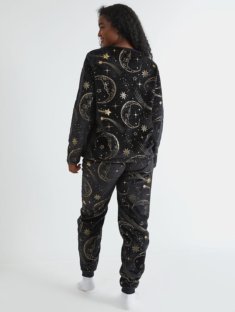 Celestial Gold Twosie Fleece Pyjama Set Lingerie & Nightwear Skinnydip London