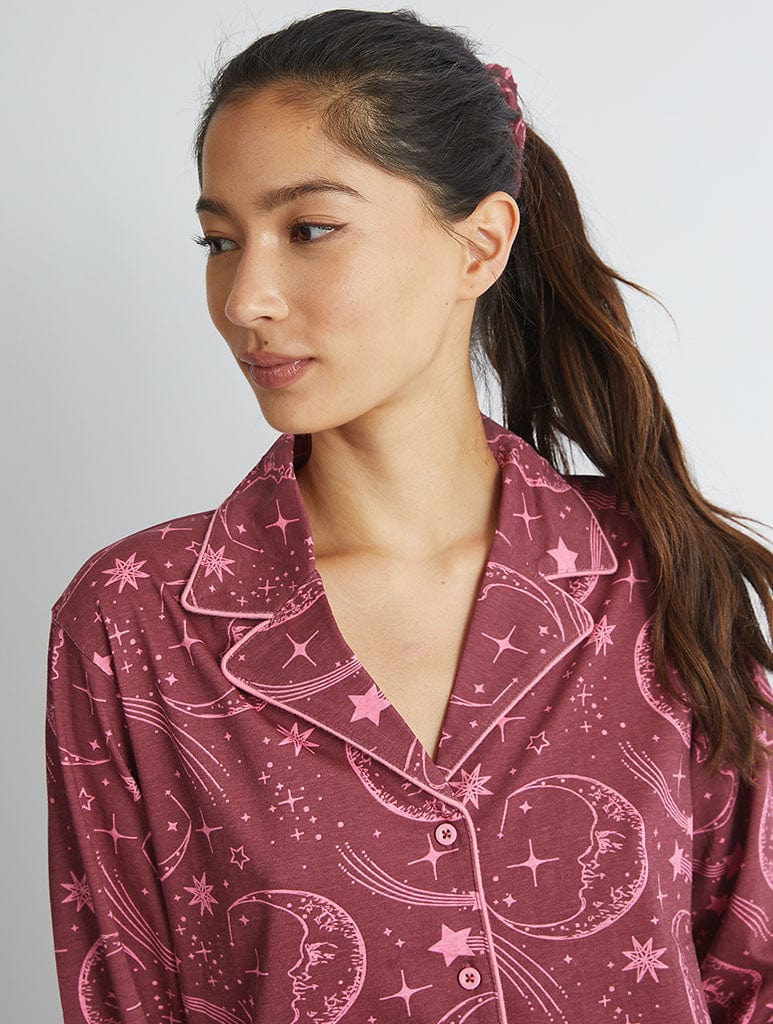 Celestial Pyjama Set in Red Lingerie & Nightwear Skinnydip London