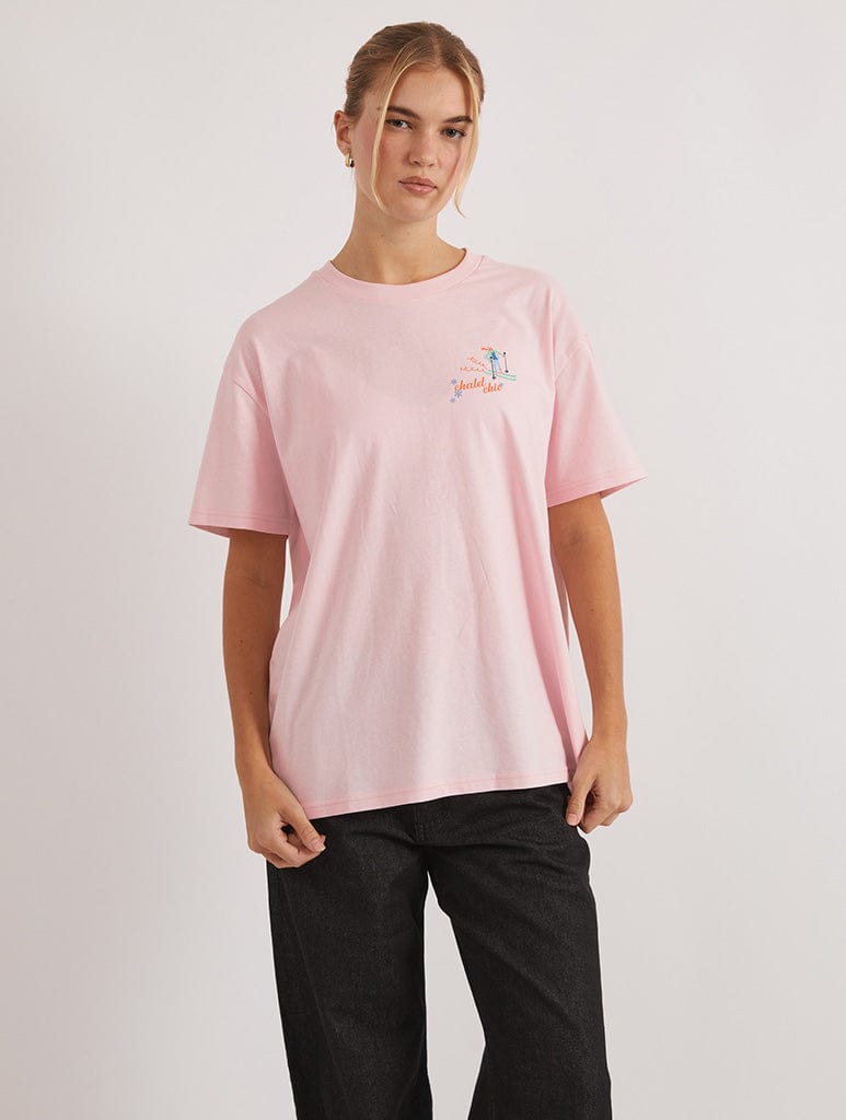 Chalet Chic T-Shirt In Pink Tops & T-Shirts Skinnydip London