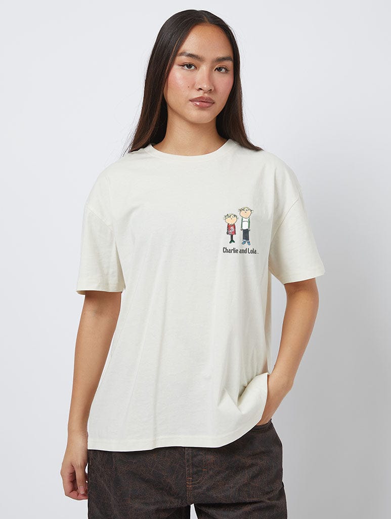 Charlie & Lola x Skinnydip T-Shirt In White Tops & T-Shirts Skinnydip London