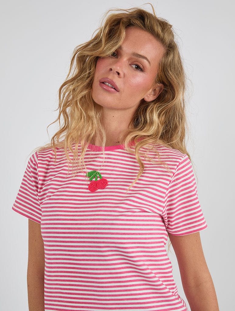 Cherry Beaded Baby Tee Tops & T-Shirts Skinnydip London
