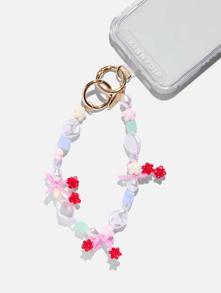 Cherry Bow Beaded Phone Charm Phone Grips Skinnydip London