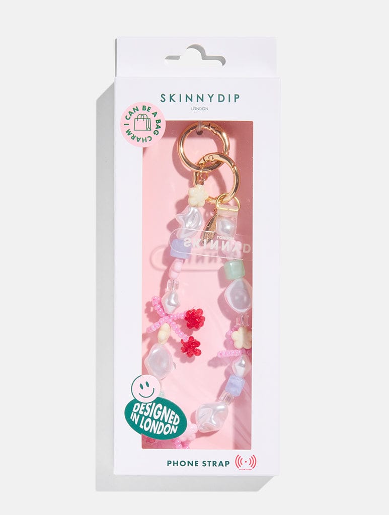 Cherry Bow Beaded Phone Charm Phone Grips Skinnydip London
