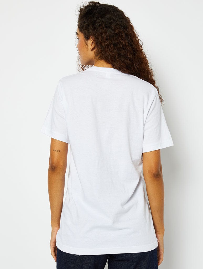 Cherry Bow T-Shirt in White Tops & T-Shirts Skinnydip London