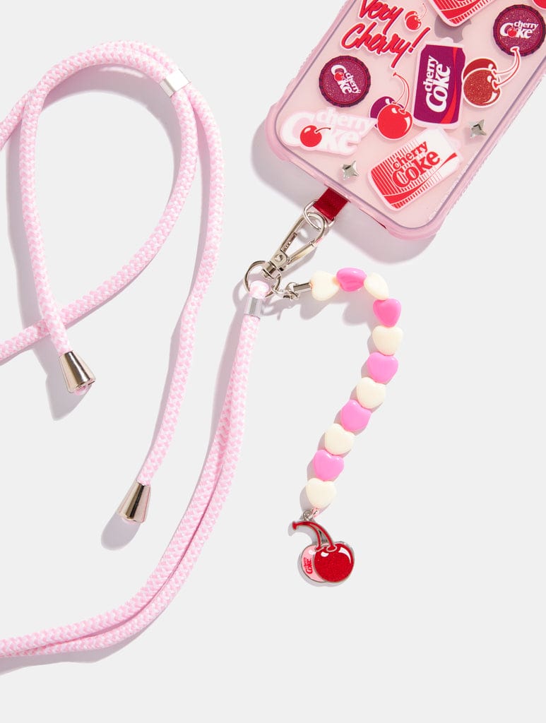 Cherry Coke Rope Phone Lanyard - Pink x White Tech Skinnydip London