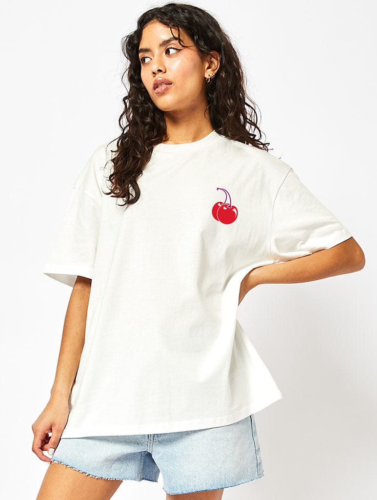 Cherry Coke T-Shirt In Ecru | Shop Cherry Love | Skinnydip London