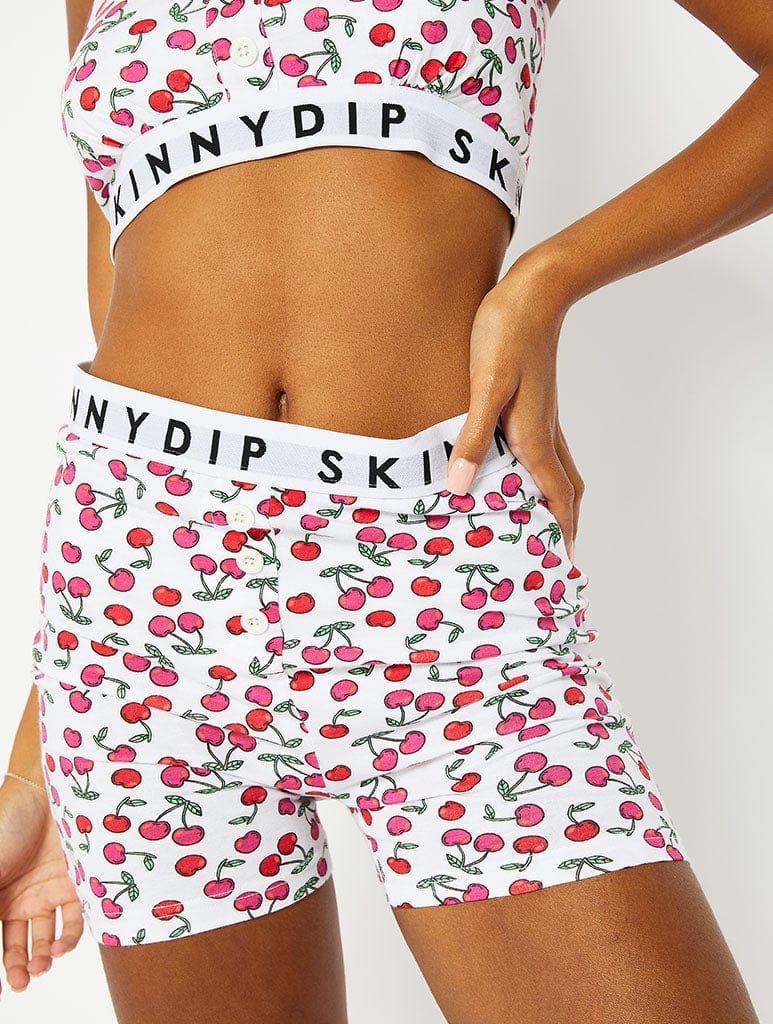 Cherry Print Crop Top & Short Pyjama Set Lingerie & Nightwear Skinnydip London