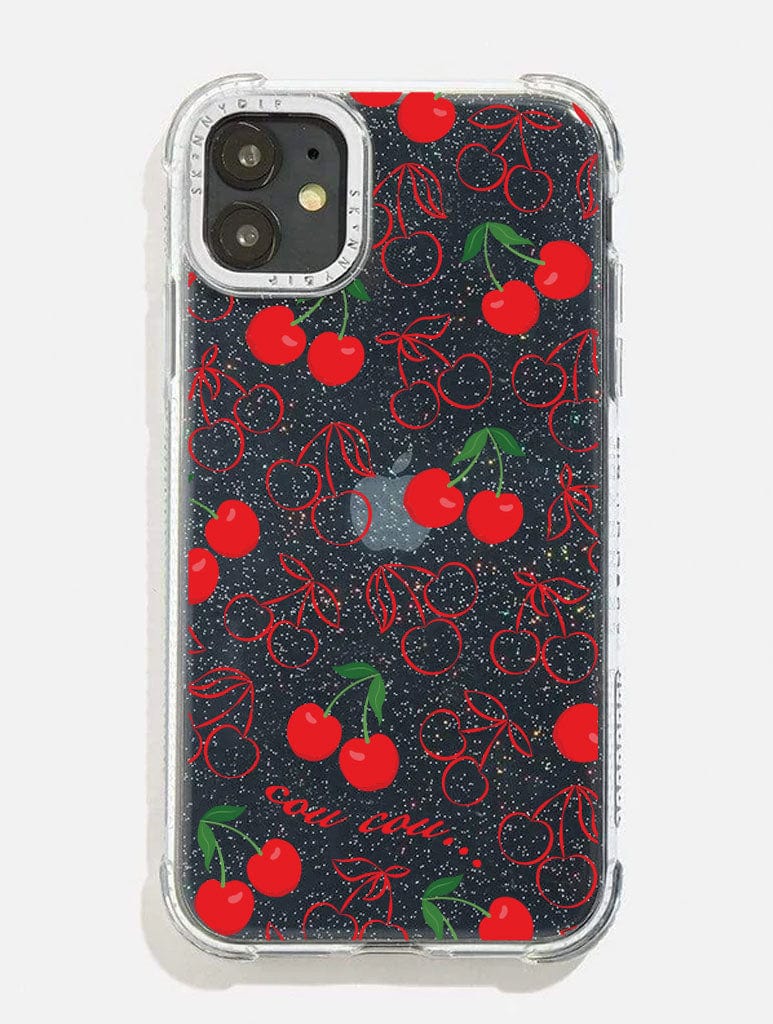 Cherry Print Glitter Shock iPhone Case Phone Cases Skinnydip London