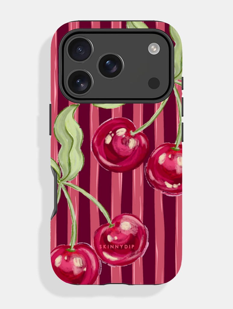 Cherry Stripes Ultra Protective iPhone Case Phone Cases Skinnydip London