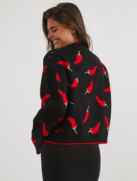 Chilli Black Knitted Cardigan Jumpers & Cardigans Skinnydip London