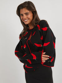 Chilli Black Knitted Cardigan Jumpers & Cardigans Skinnydip London