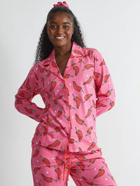 Chilli Sparkle Pyjama Set in Pink Lingerie & Nightwear Skinnydip London