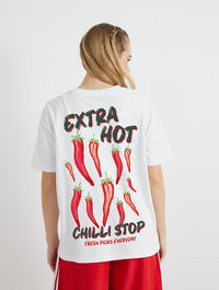 Chilli Stop T-Shirt In White Tops & T-Shirts Skinnydip London