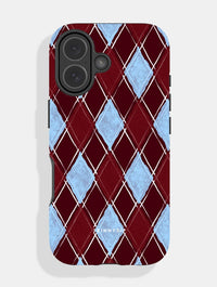 Chocolate and Blue Argle Check Ultra Protective iPhone Case Phone Cases Skinnydip London