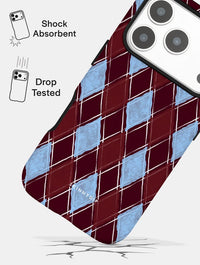Chocolate and Blue Argyle Check Ultra Protective iPhone Case Phone Cases Skinnydip London