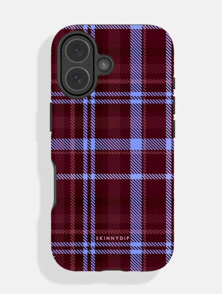 Chocolate and Blue Tartan Ultra Protective iPhone Case Phone Cases Skinnydip London