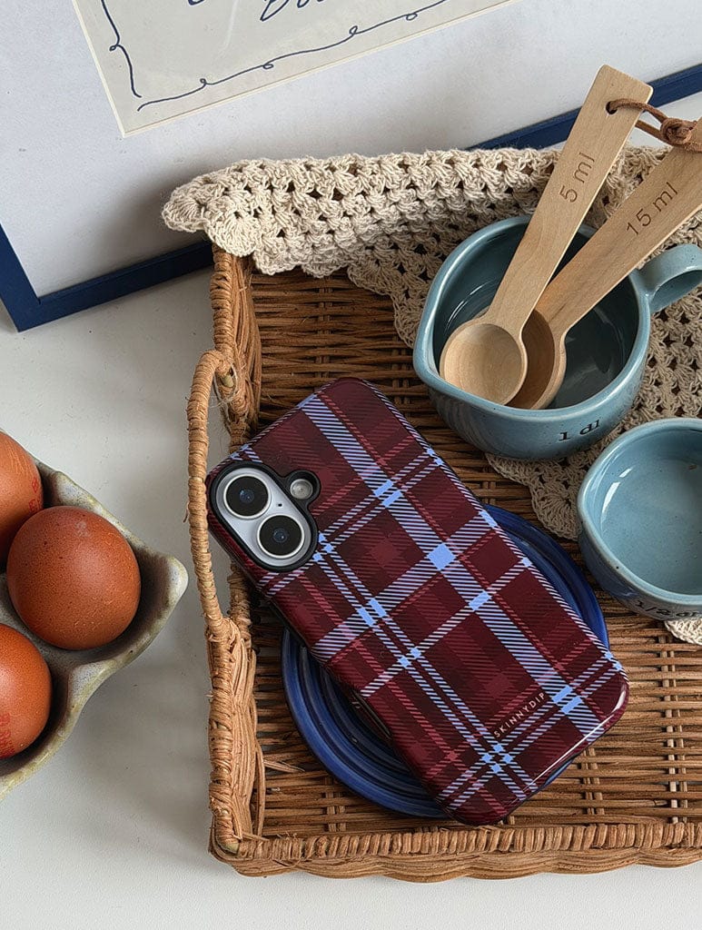 Chocolate and Blue Tartan Ultra Protective iPhone Case Phone Cases Skinnydip London