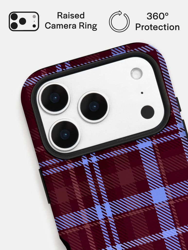 Chocolate and Blue Tartan Ultra Protective iPhone Case Phone Cases Skinnydip London