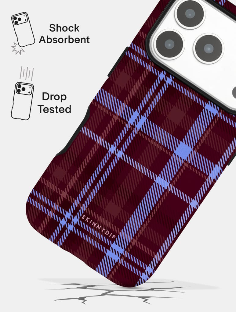 Chocolate and Blue Tartan Ultra Protective iPhone Case Phone Cases Skinnydip London