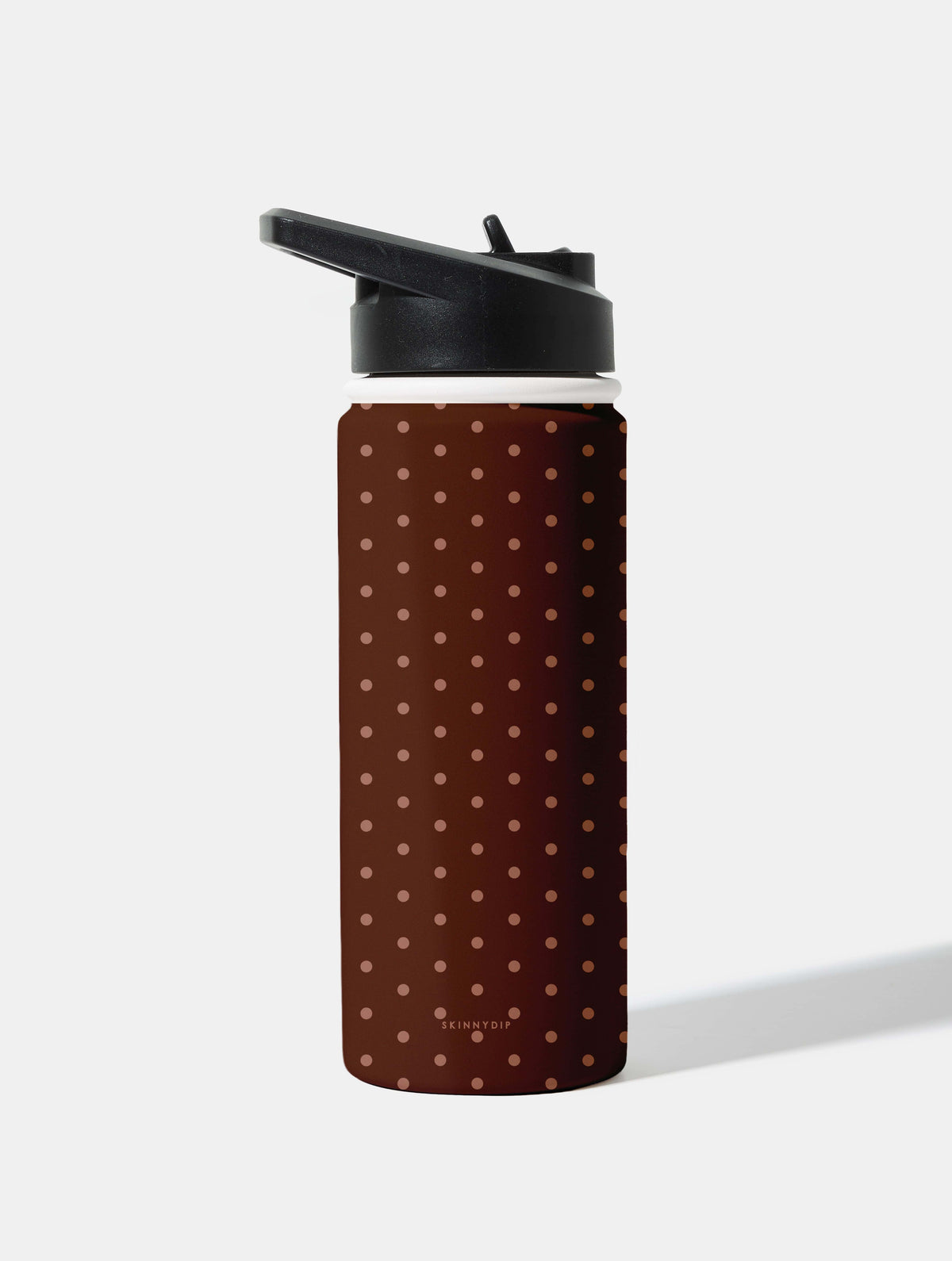 Chocolate Brown Mini Dots 18oz Stainless Steel Water bottle Water Bottles Skinnydip London