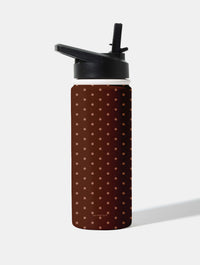 Chocolate Brown Mini Dots 18oz Stainless Steel Water bottle Water Bottles Skinnydip London
