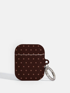 Chocolate Brown Mini Dots AirPods Case AirPods Cases Skinnydip London